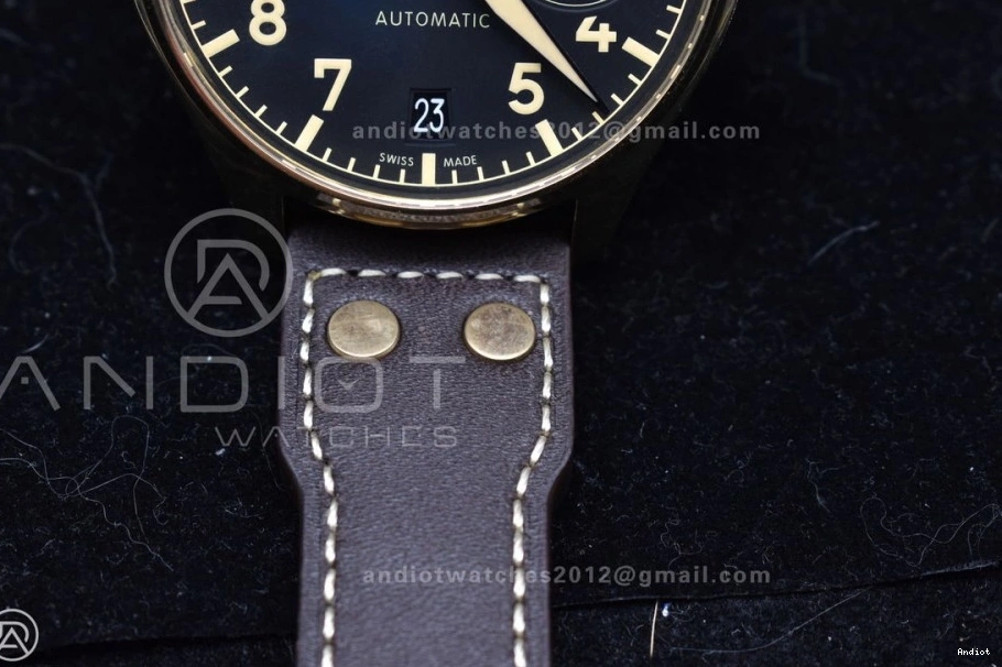 ZF Best Brown on Dial Edition IW501005 UrbanChic Strap Big Real Black Bronze 519 Leather 1:1 A Pilot 0713